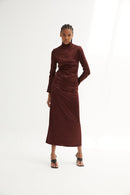 Robe Minimal Satin Marron