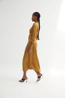 Robe Fernanda Satin Ocre