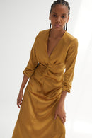Robe Fernanda Satin Ocre