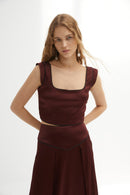 Top Triana Satin Marron