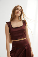 Top Triana Satin Marron