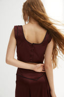Top Triana Satin Marron