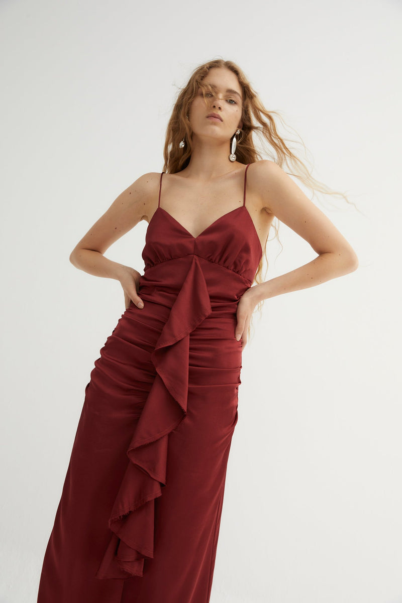 Robe Virt Satin Sienne