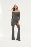 Pantalon Sixties Maille Plomb