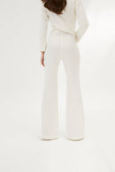 Pantalon Eighties Pied-De-Poule Écru