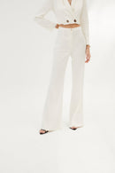 Pantalon Eighties Pied-De-Poule Écru