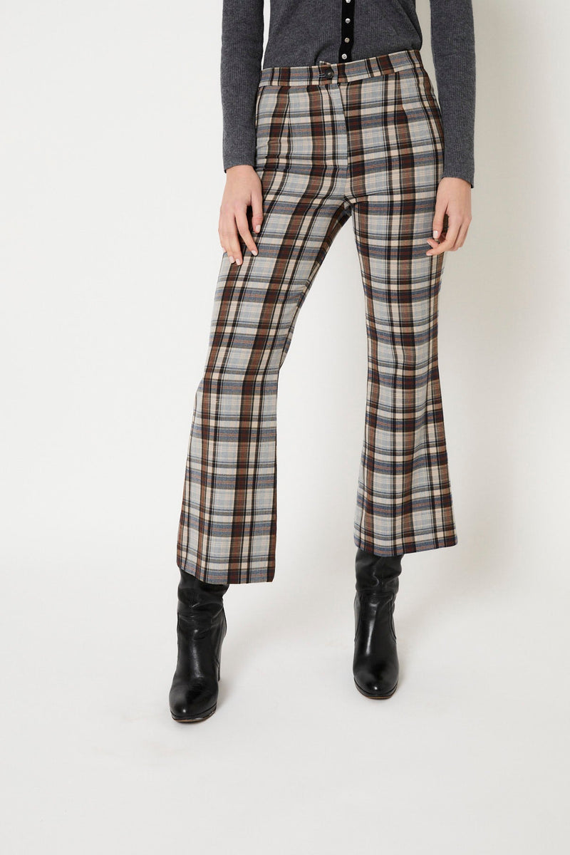 Pantalon Sixties Tartan Marron