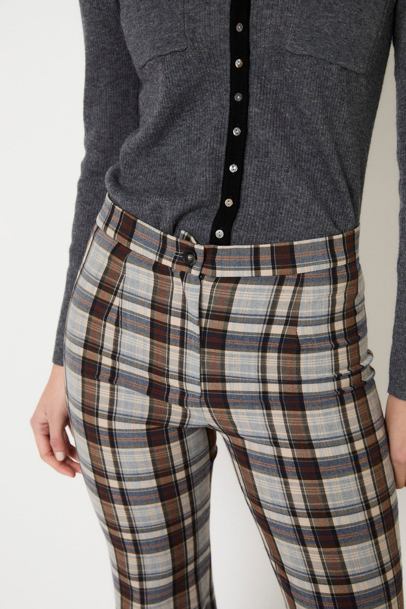 Pantalon Sixties Tartan Marron