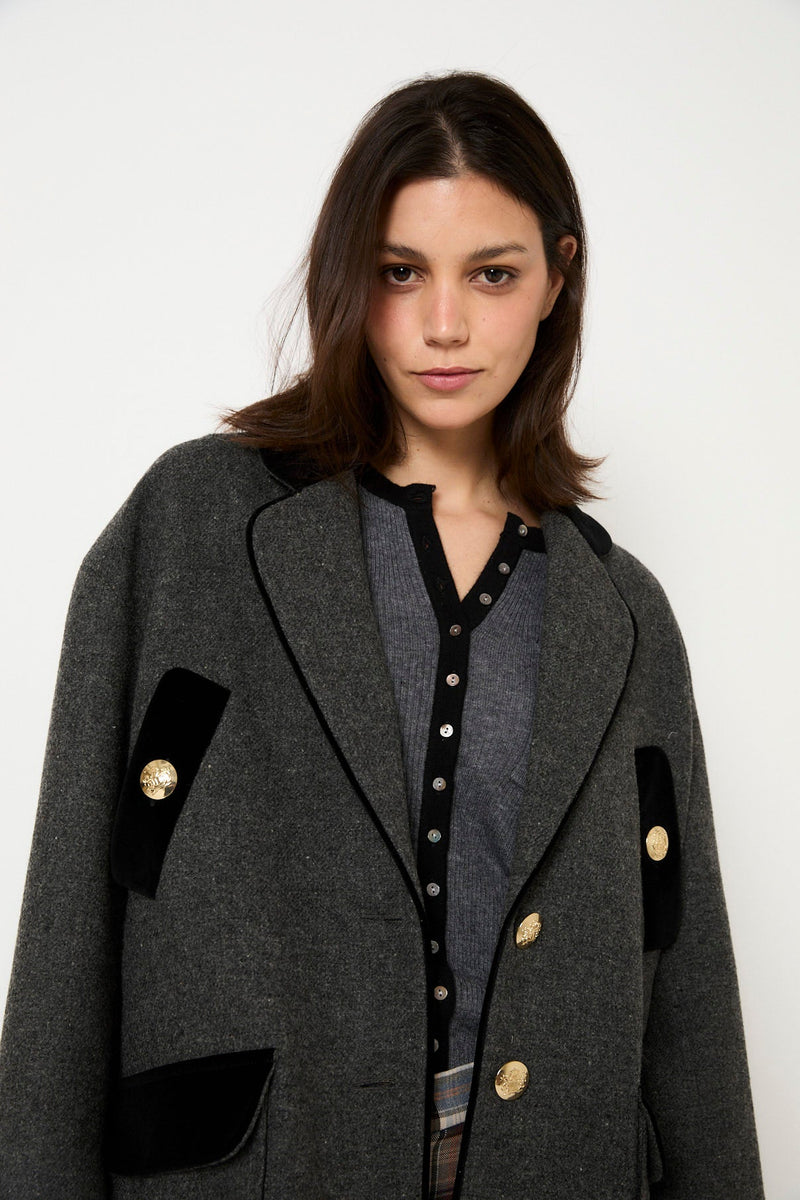 Manteau Dakota Shetland Anthracite