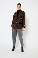 Manteau Dakota Carreaux Camel
