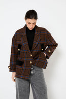 Manteau Dakota Carreaux Camel