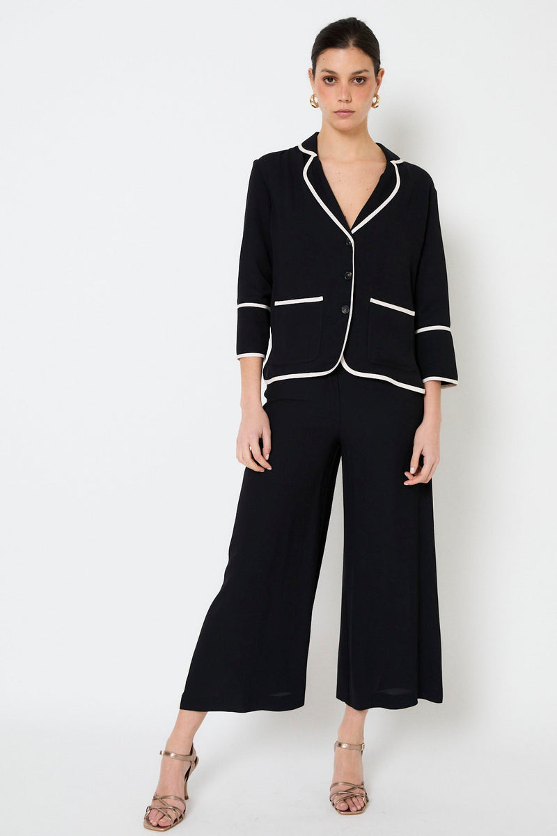 Veste Biais Crêpe Noir