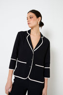 Veste Biais Crêpe Noir
