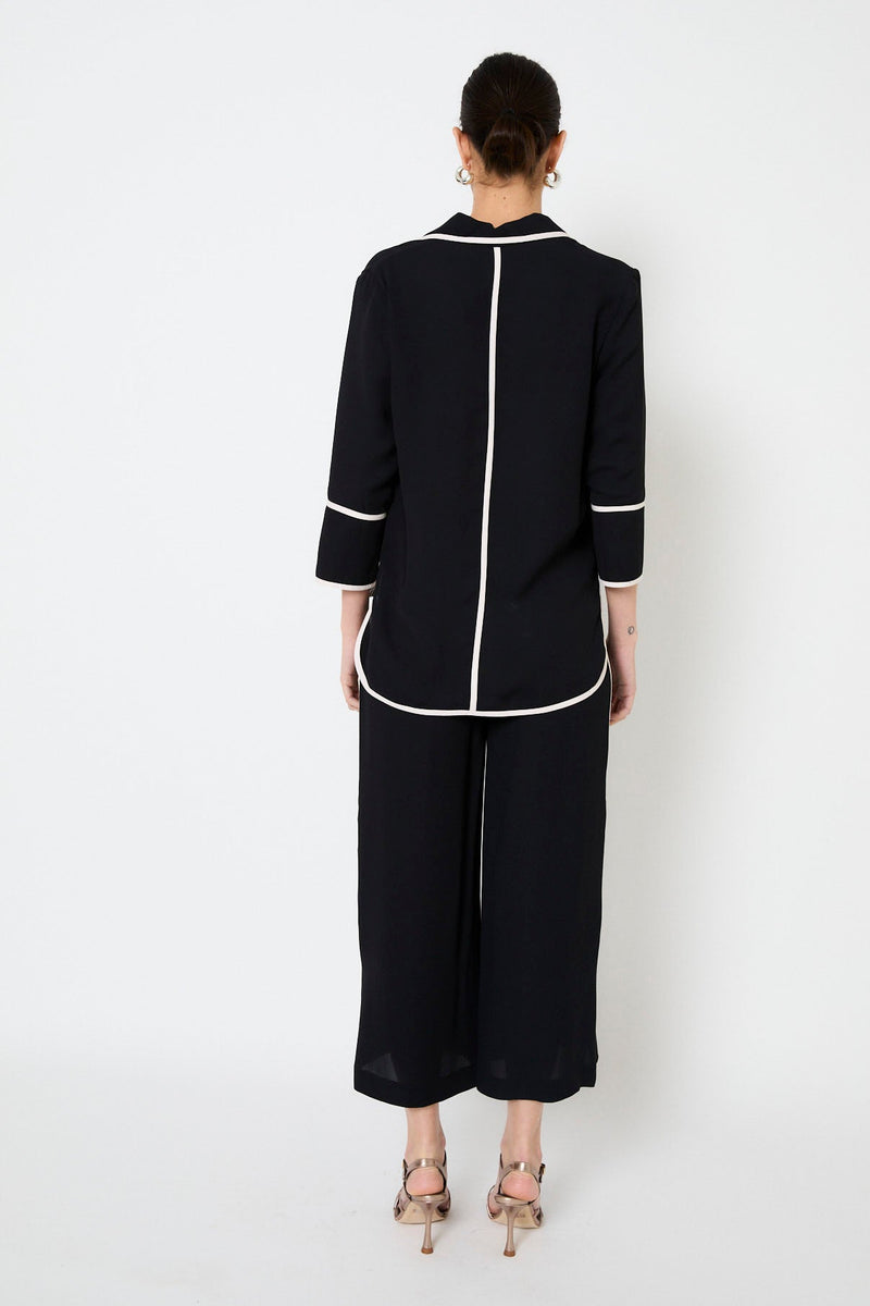 Veste Biais Crêpe Noir