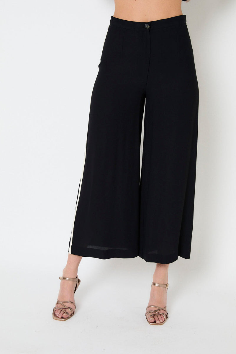 Pantalon Biais Crêpe Noir