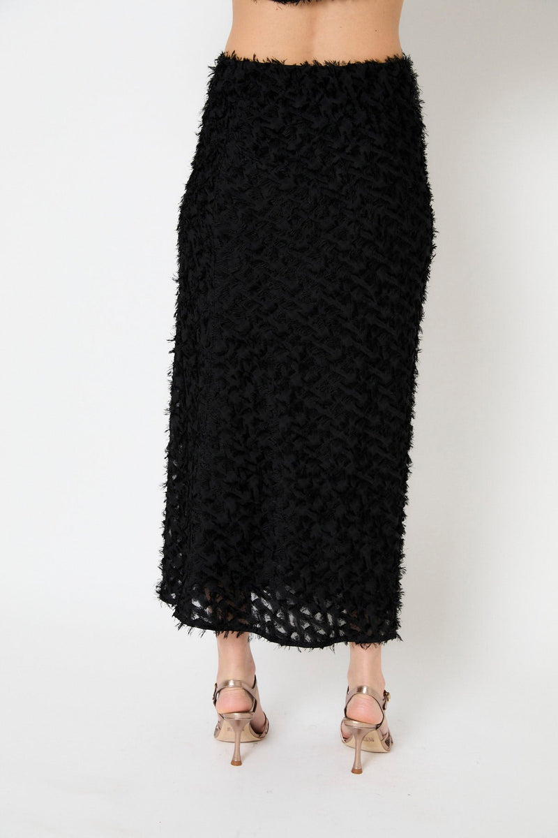 Jupe Biais Peluche Noir