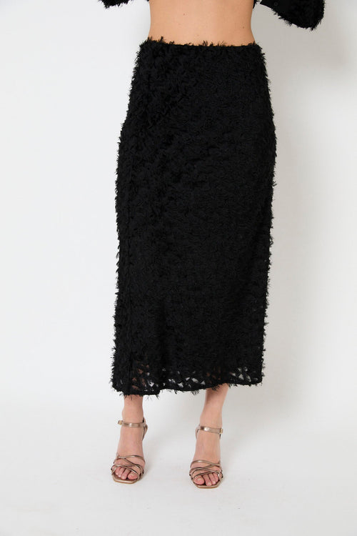 Jupe Biais Peluche Noir