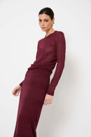 Top Lurex Maille Bordeaux