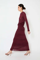 Top Lurex Maille Bordeaux