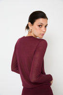 Top Lurex Maille Bordeaux