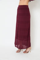 Jupe Lurex Maille Bordeaux