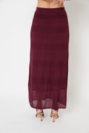 Jupe Lurex Maille Bordeaux