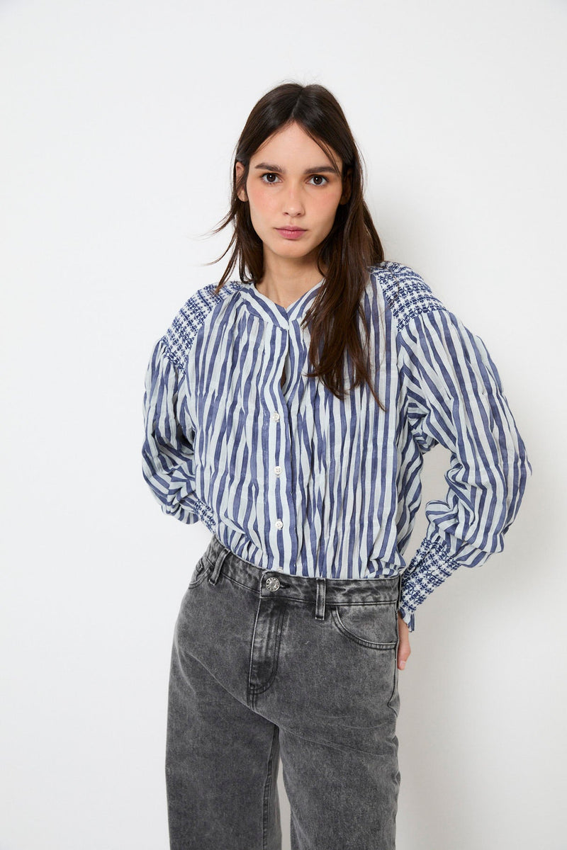 Blouse Venice Nid D'Abeille Bleu