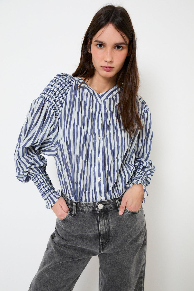 Blouse Venice Nid D'Abeille Bleu