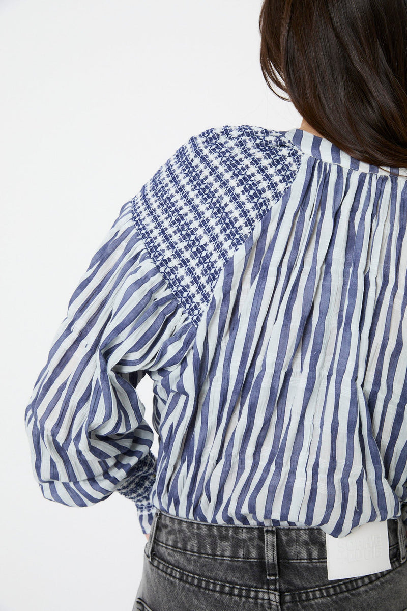 Blouse Venice Nid D'Abeille Bleu