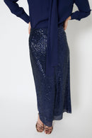 Jupe Biais Sequins Marine