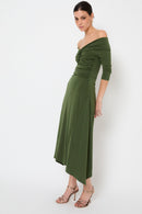 Robe Nœud Maille Vert
