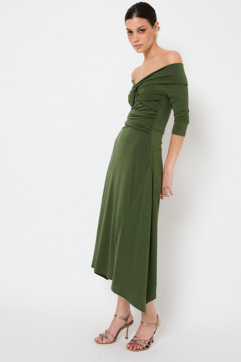 Robe Nœud Maille Vert