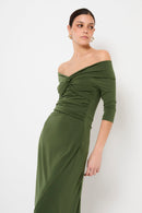 Robe Nœud Maille Vert