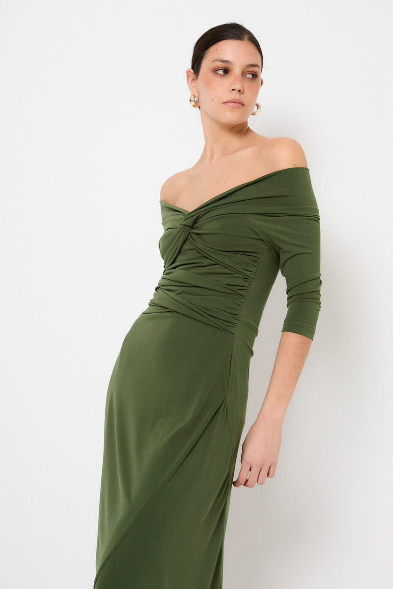 Robe Nœud Maille Vert