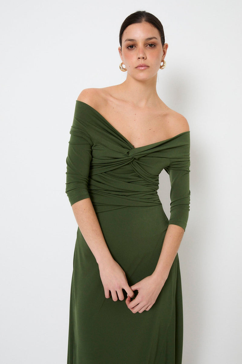 Robe Nœud Maille Vert