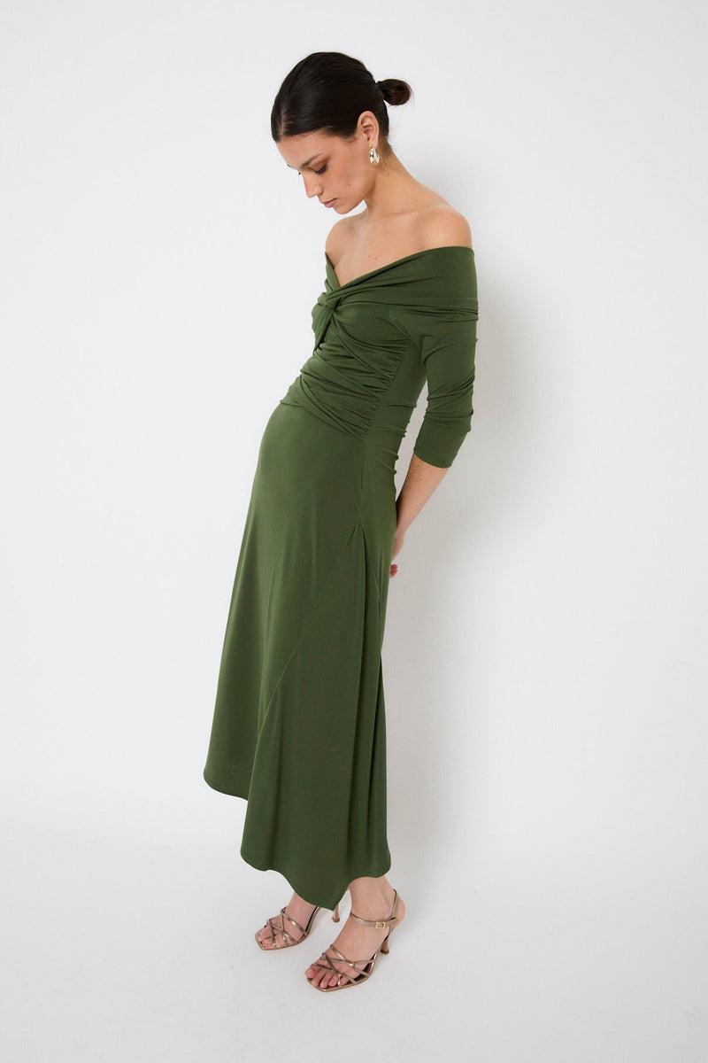 Robe Nœud Maille Vert