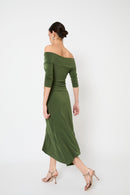 Robe Nœud Maille Vert