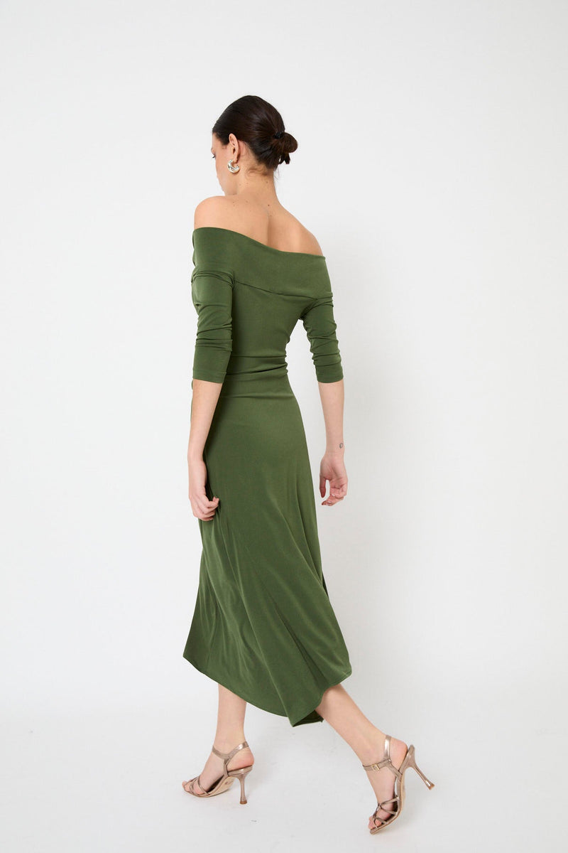 Robe Nœud Maille Vert