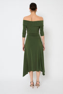 Robe Nœud Maille Vert