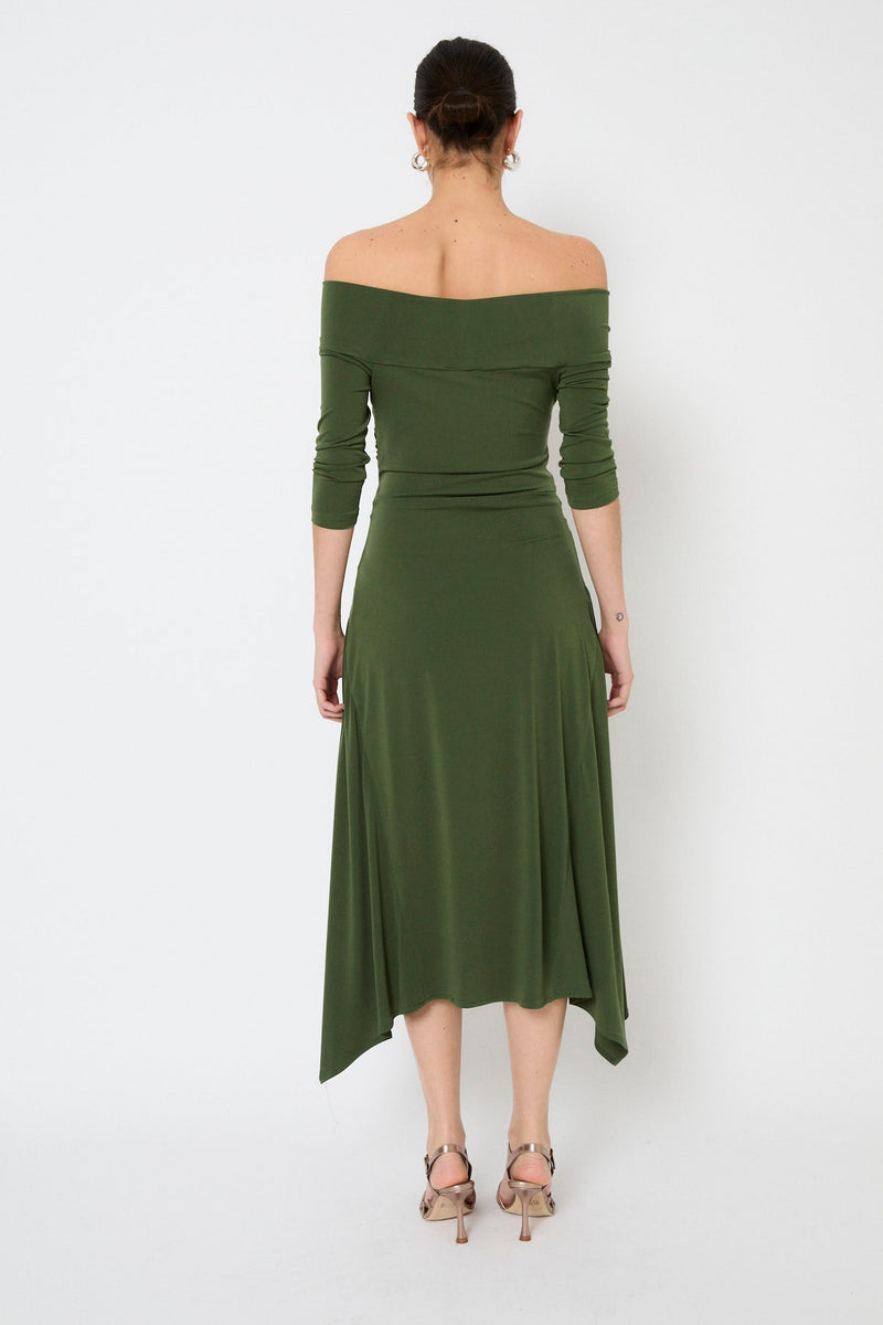 Robe Nœud Maille Vert