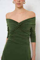 Robe Nœud Maille Vert
