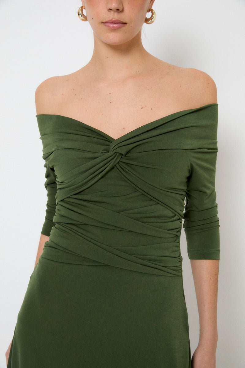 Robe Nœud Maille Vert