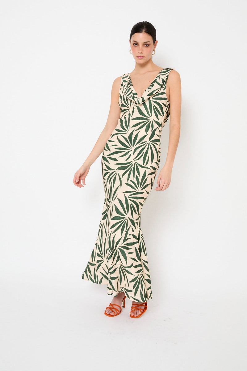 Robe Idra Feuilles Vert