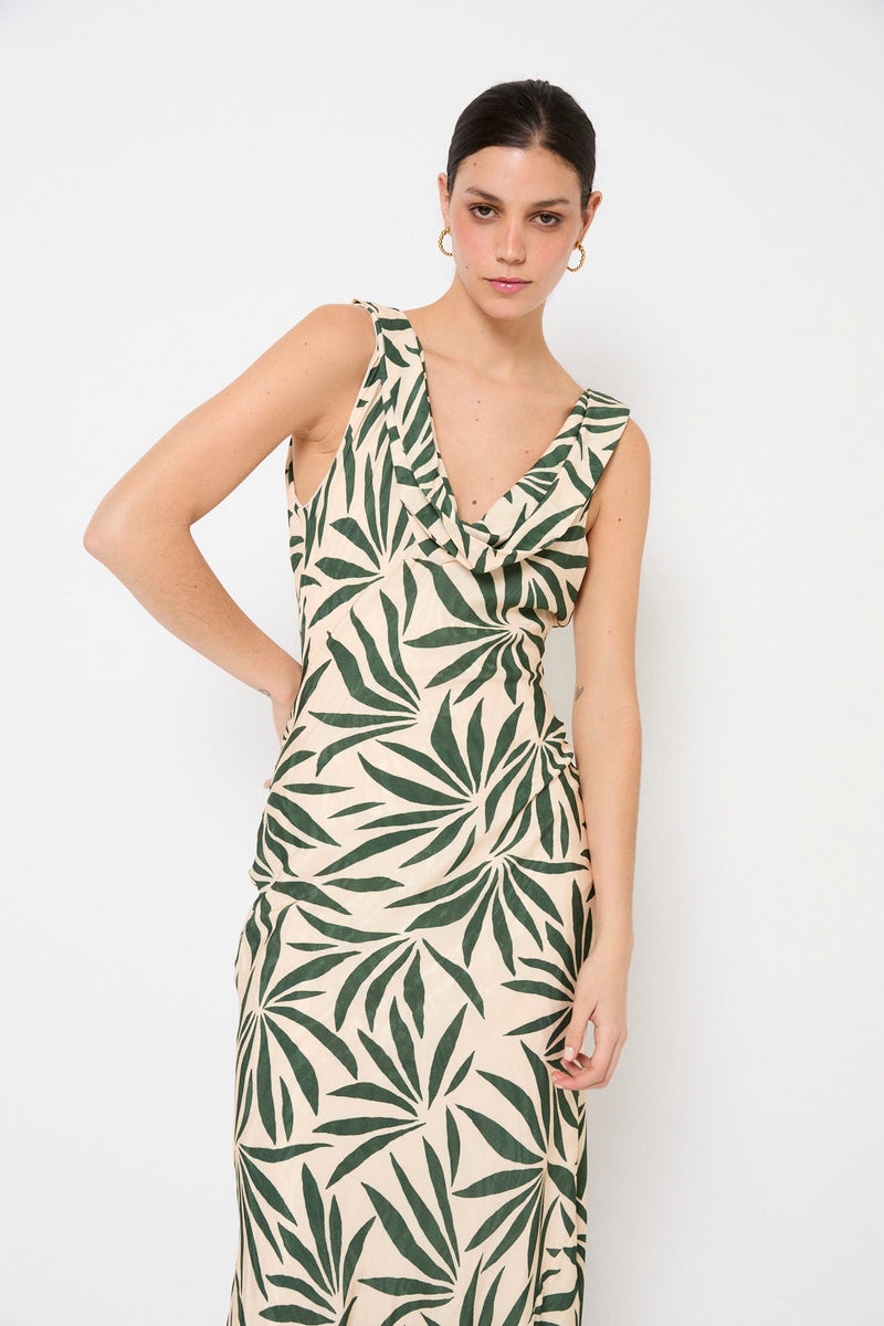Robe Idra Feuilles Vert