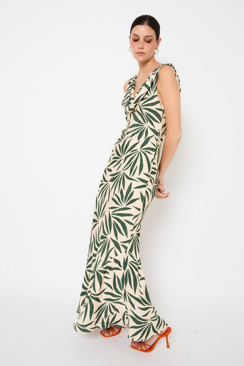 Robe Idra Feuilles Vert