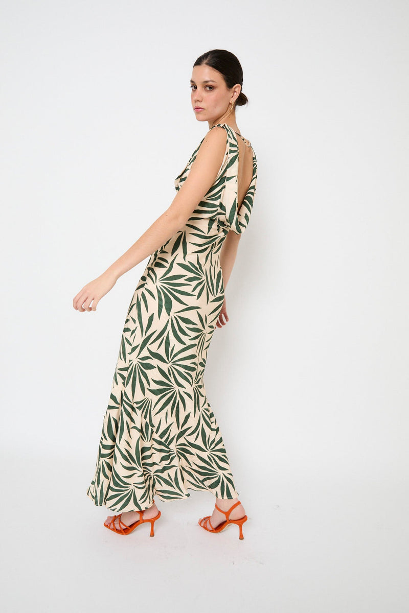 Robe Idra Feuilles Vert