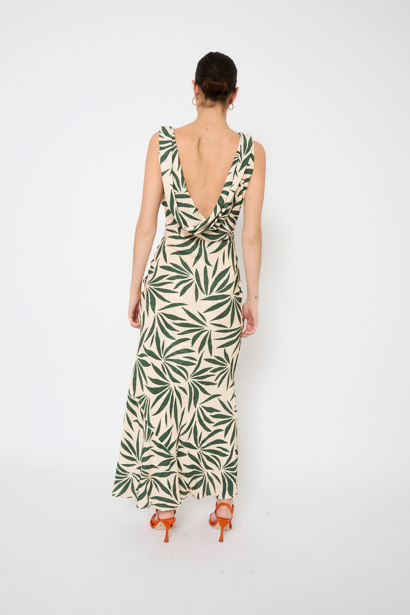 Robe Idra Feuilles Vert