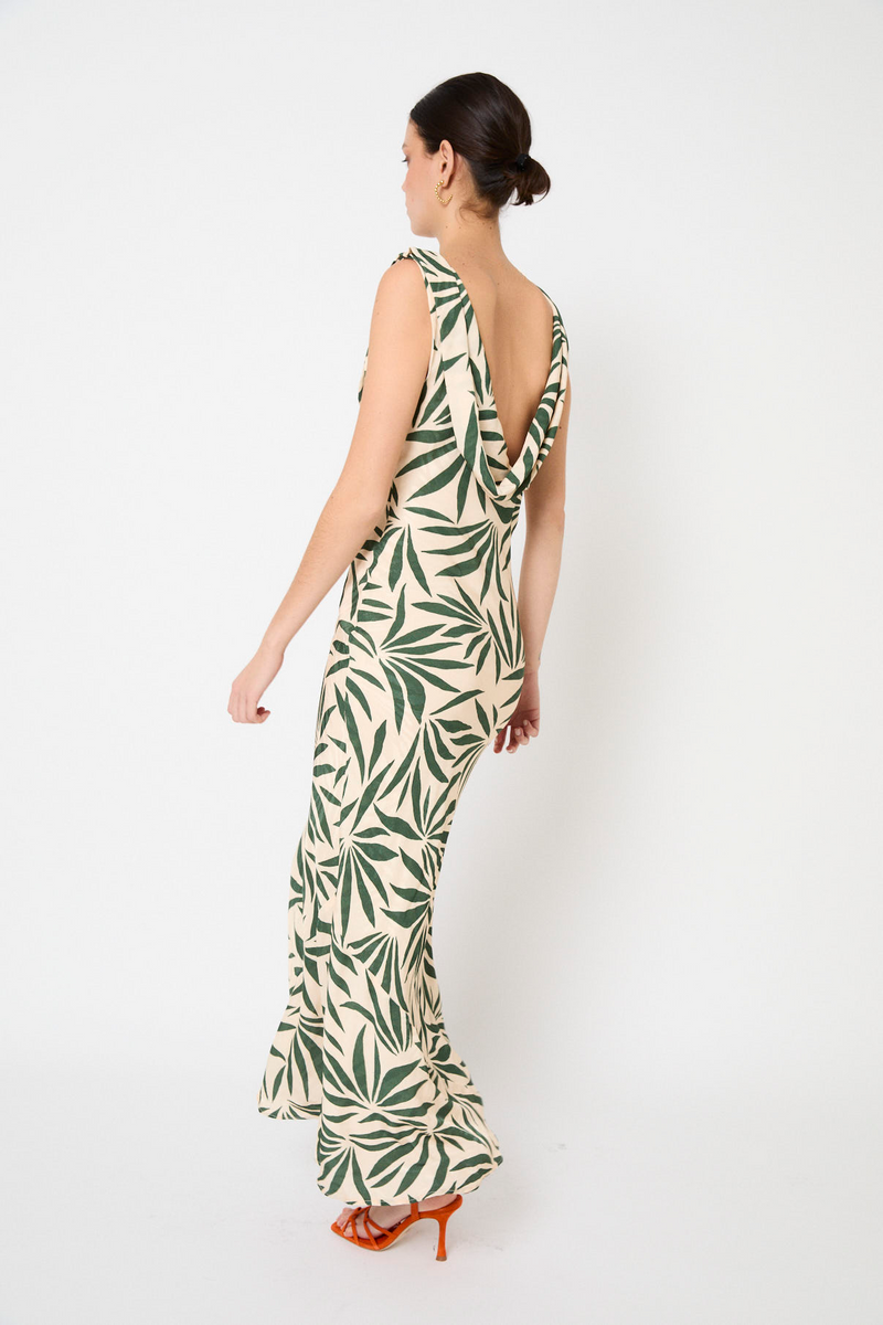 Robe Idra Feuilles Vert