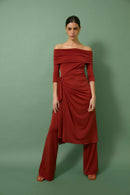Pantalon Seventies Maille Carmin