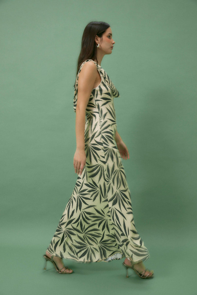 Robe Idra Feuilles Vert